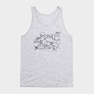 irish traditional music session line art doodle Tank Top